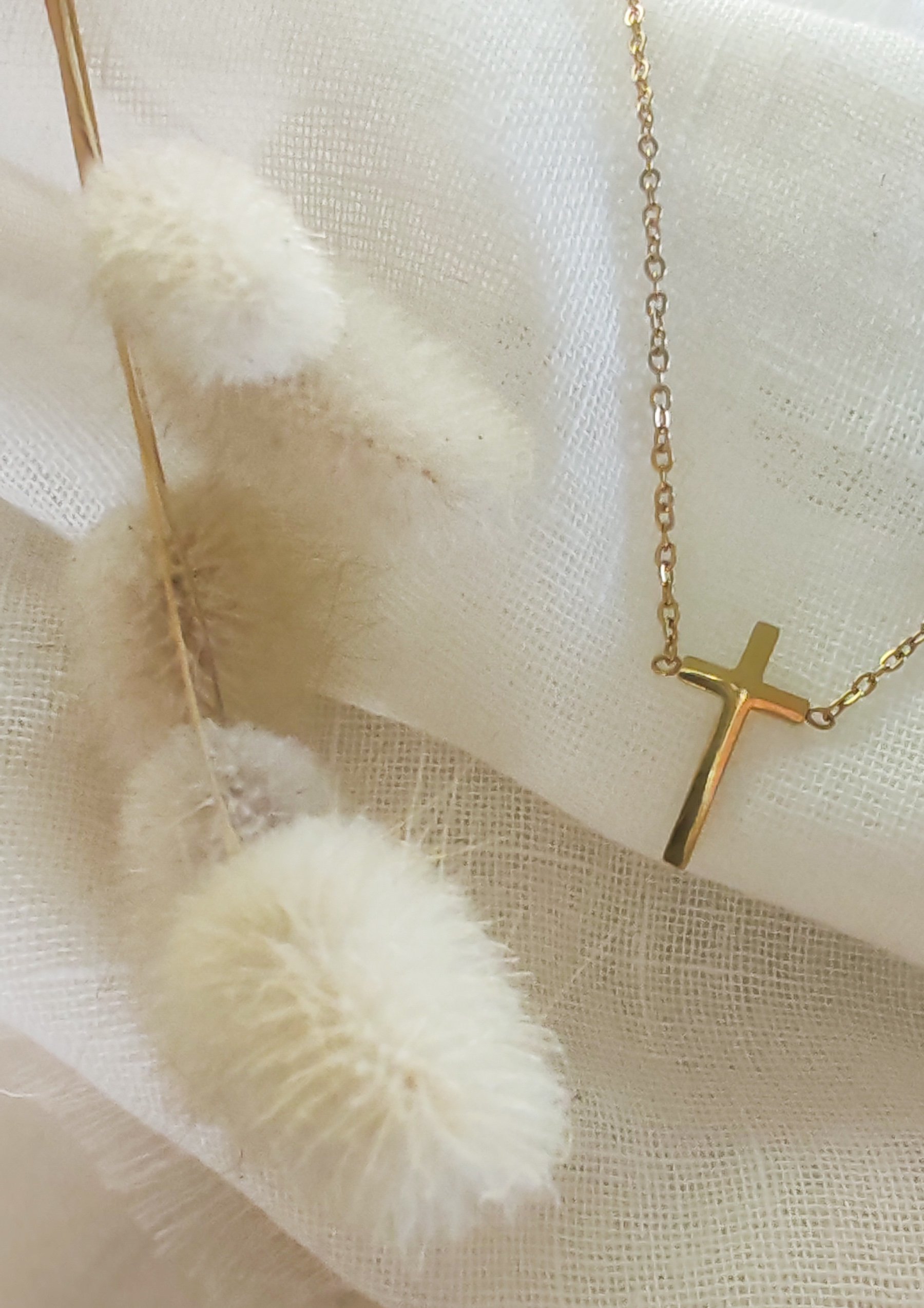 Gold cross necklace