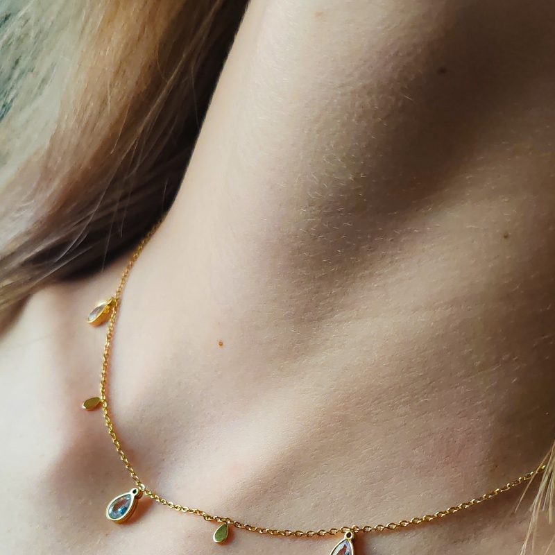Teardrop diamanté necklace
